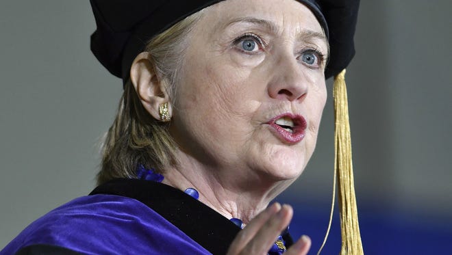 Hillary Clinton speaks at Wellesley College on May 26, 2017.