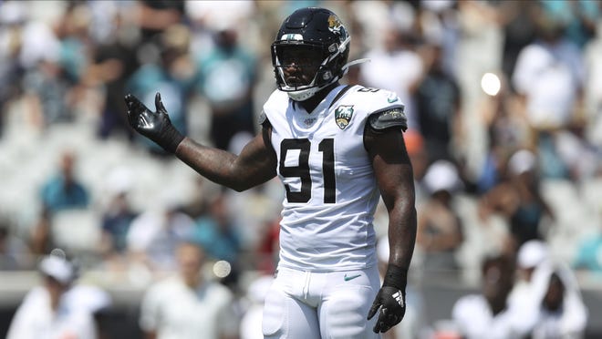 Jacksonville Jaguars defensive end Yannick Ngakoue figures to be on the Miami Dolphins' radar in March.