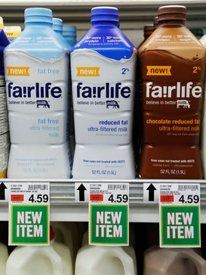 Fairlife milk on the shelves of Marsh Supermarket Friday, January 9, 2015, at 2410 N. Salisbury in West Lafayette. Fair Oaks farms is playing a key role in producing Coca-Cola's new Fairlife milk.