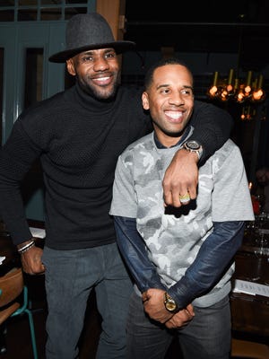 LeBron James and Maverick Carter attend the Beats In The Six And Drake Welcome Dinner at Fring's on February 11, 2016 in Toronto, Canada.  (