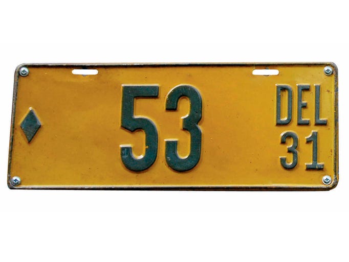 Delaware license plates through the years