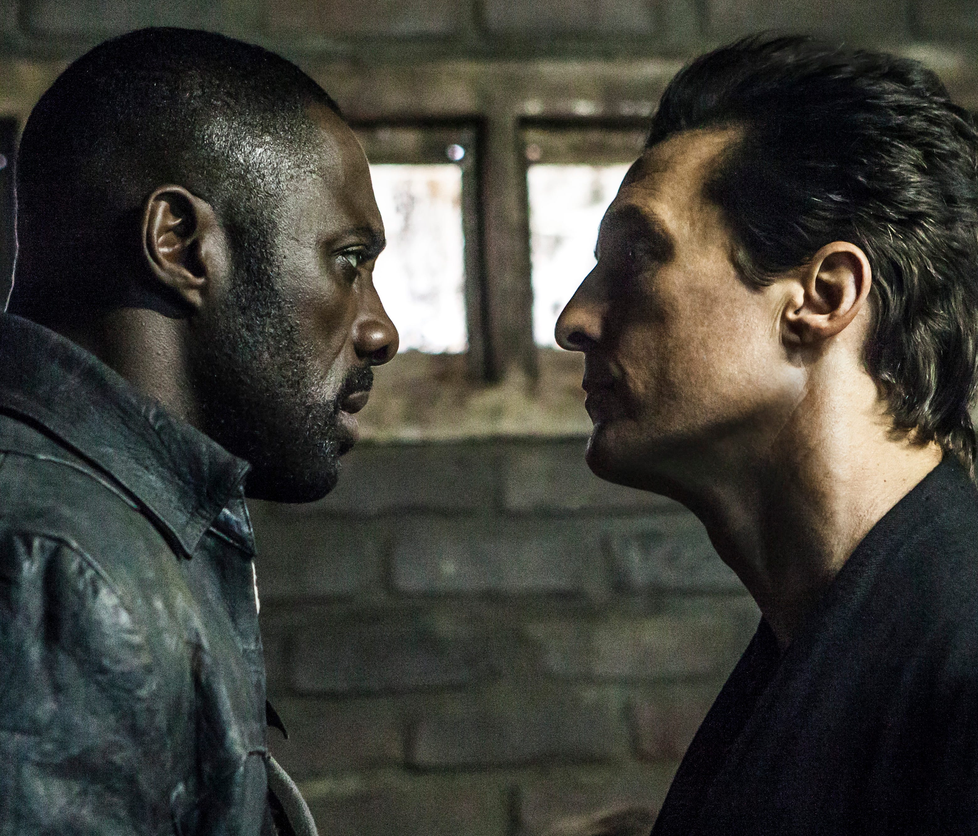 Roland (Idris Elba, left) and Walter (Matthew McConaughey) square off in 'The Dark Tower.'