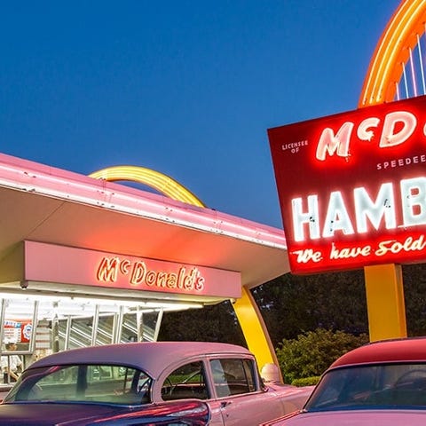 A vintage McDonald's exterior.