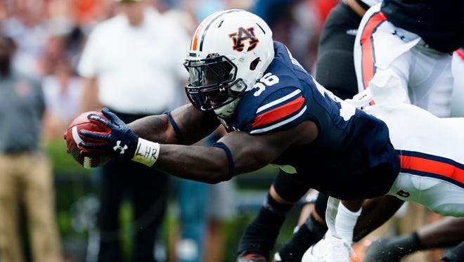 Limited by injuries, Auburn running back Kamryn Pettway (36) ran for just 305 yards this season.