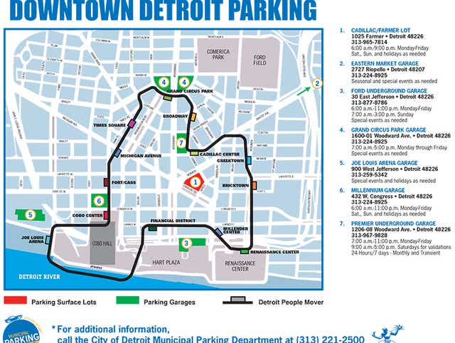 Detroit Auto Show 2016 Parking Map And Directions
