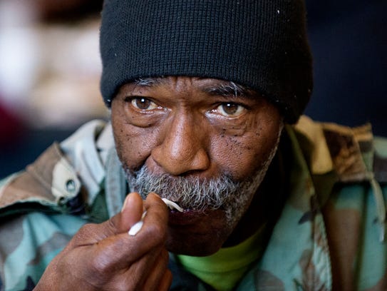 A man enjoys his Thanksgiving meal during the 31st