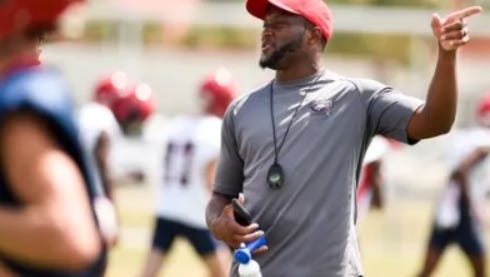 St. Lucie West Centennial coach Jamar Chaney, seen here before his head coaching debut Aug. 23, 2017, says his team can't make mistakes against Vero Beach on Thursday.