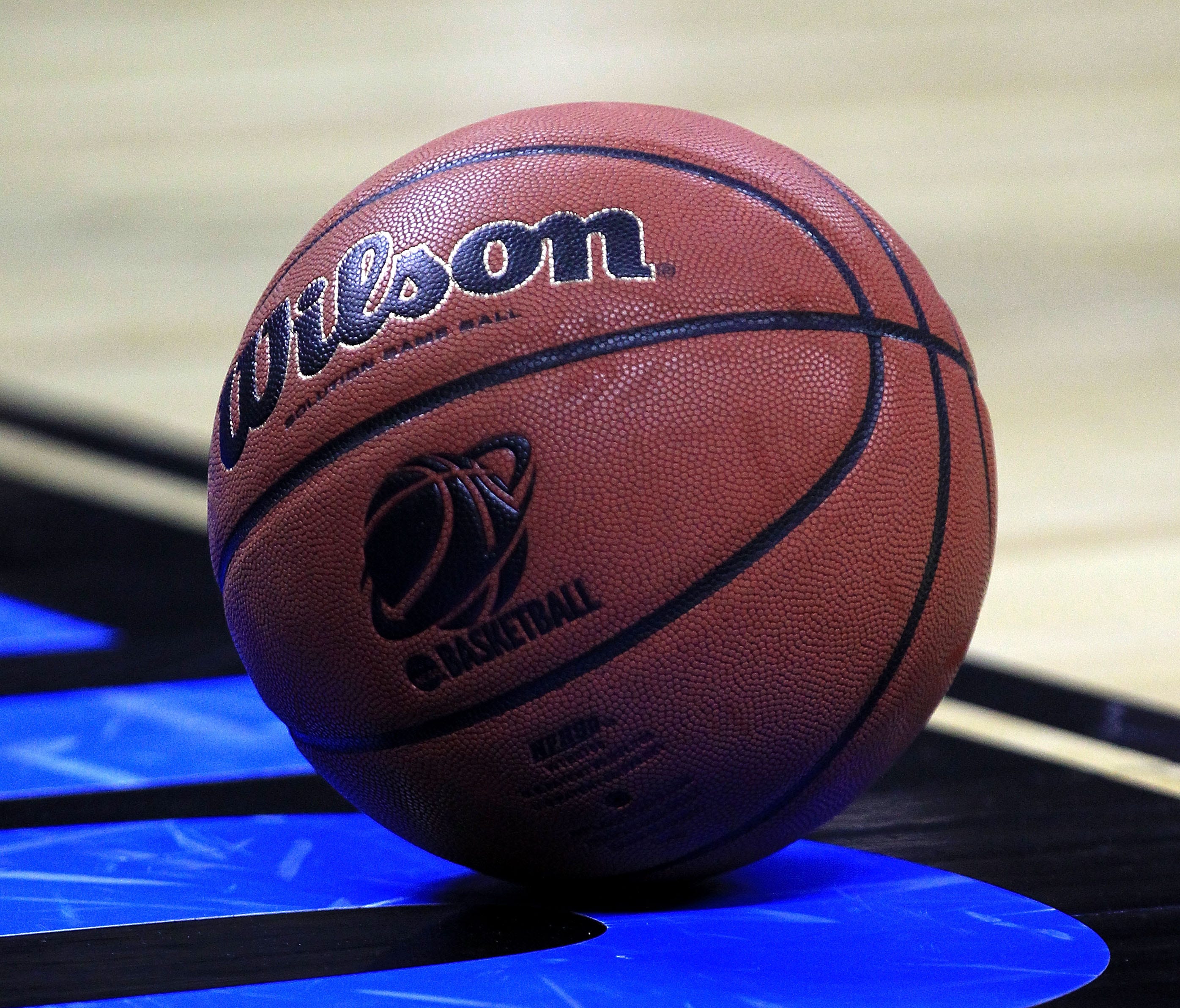 ORG XMIT: 108227542 CHARLOTTE, NC - MARCH 20:  A detail of the Wilson basketball during the third round of the 2011 NCAA men's basketball tournament between the Michigan Wolverines and the Duke Blue Devils at Time Warner Cable Arena on March 20, 2011