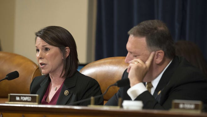 Rep. Martha Roby, R-Alabama, questions Former Secretary of State and Democratic Presidential hopeful Hillary Clinton as she testifies before the House Select Committee on Benghazi on Capitol Hill in Washington, DC, October 22, 2015.