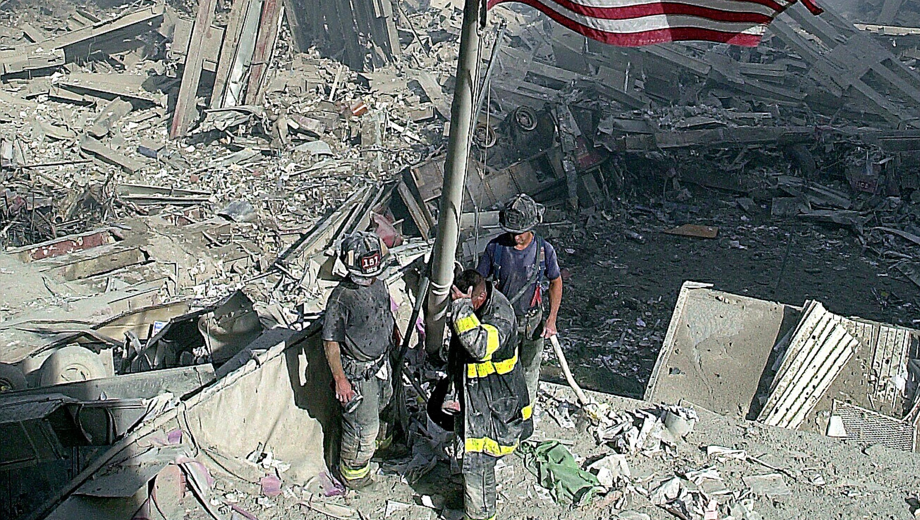 9/11 flag Watch documentary on search for missing banner