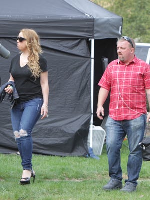 Mariah Carey is spotted on the set for "A Christmas Melody." Filming Thursday continued at Village Green, Wyoming and Oak avenues. The production is also set up at the 400 block of Wyoming Avenue.