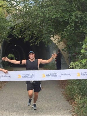 Mitch Palmer, of Concord, completed the Virtual Boston Marathon on Sept. 12.