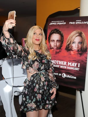 Tori Spelling attends the screening Of James Franco's revamped version of 'Mother May I Sleep With Danger?' at Crosby Street Theater on June 7, 2016 in New York City.