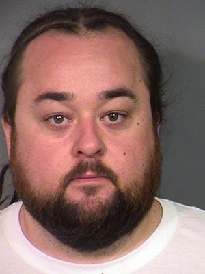 Austin Lee Russell, 33, of Las Vegas, on Wednesday, March 9, 2016. Russell is known as Chumlee to viewers of the reality cable TV show "Pawn Stars." Russell was being held in a Las Vegas jail late Wednesday, following his arrest on weapon and multiple drug charges.