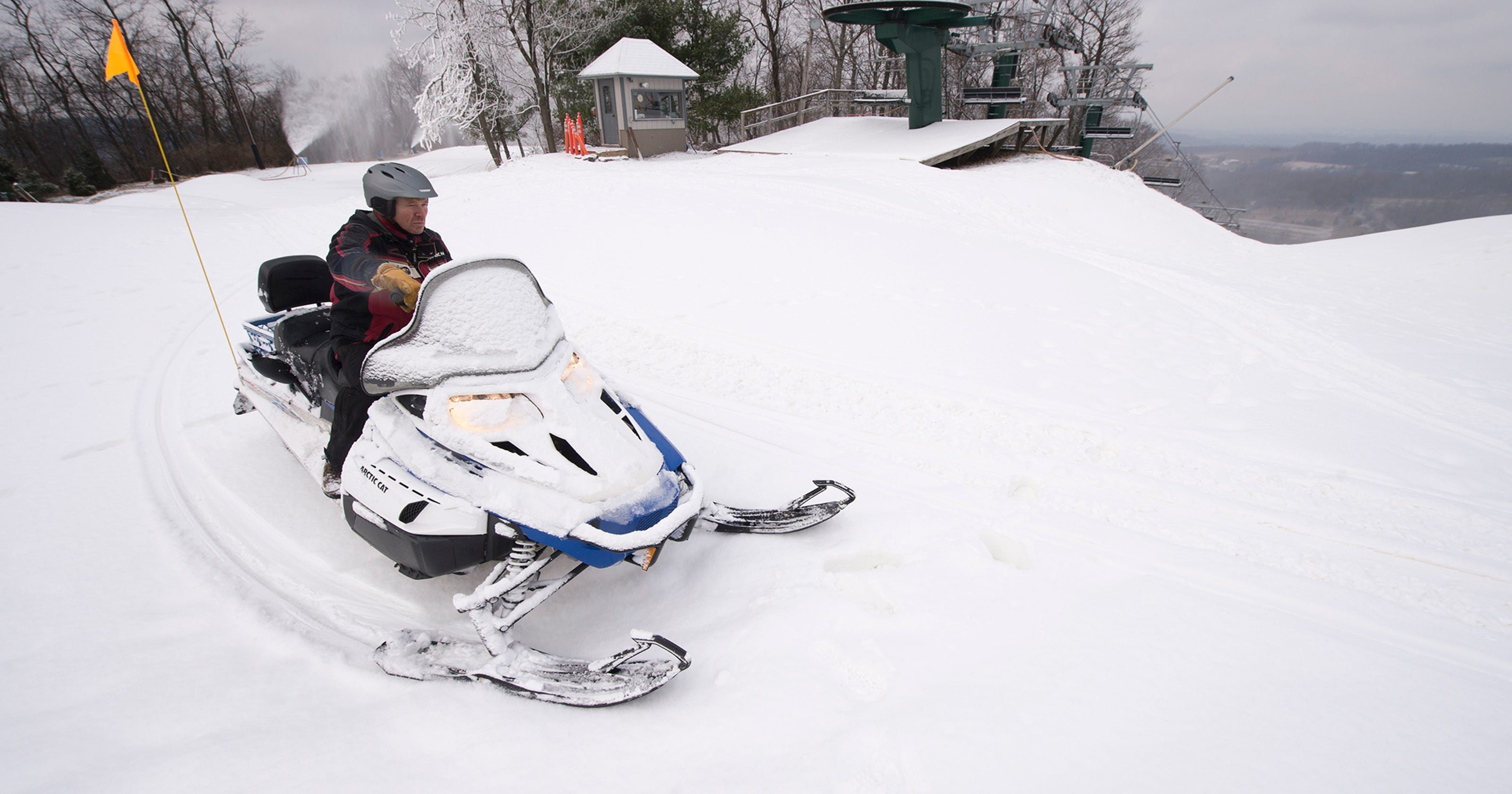 Check out extreme snow grooming at Roundtop