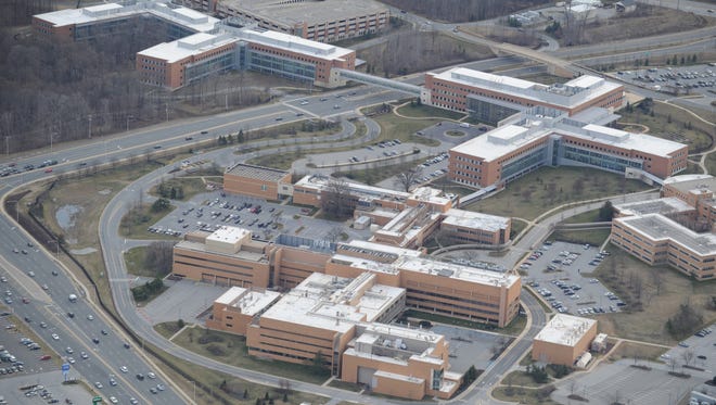 An aerial view of AstraZeneca's campus in 2017 in Fairfax near Concord Pike. Solenis has been headquartered in the new Avenue North campus there since 2018.