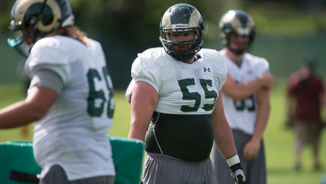 Paul Thurston, a graduate transfer from Nebraska, is competing for a spot alongside four returning starters on CSU's offensive line.