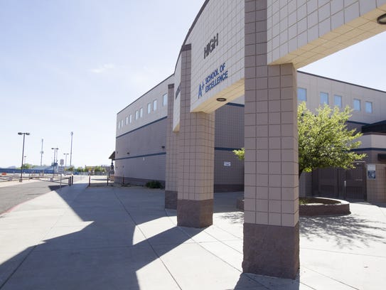 Facilities at Pinnacle High School in Phoenix are pictured