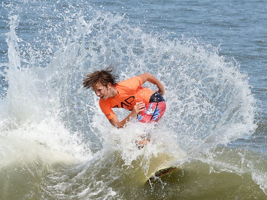 Lucas Fink compete's in the Jr.Mens Division as Dewey Beach was the site of the Zap Amateur Skimboarding World Championships held on Saturday &amp; Sunday August 9th and 10th with over 200 competitors from around the world competing in several divisions for the honors.