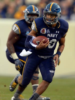 Record-setting Navy Midshipmen quarterback Keenan Reynolds.