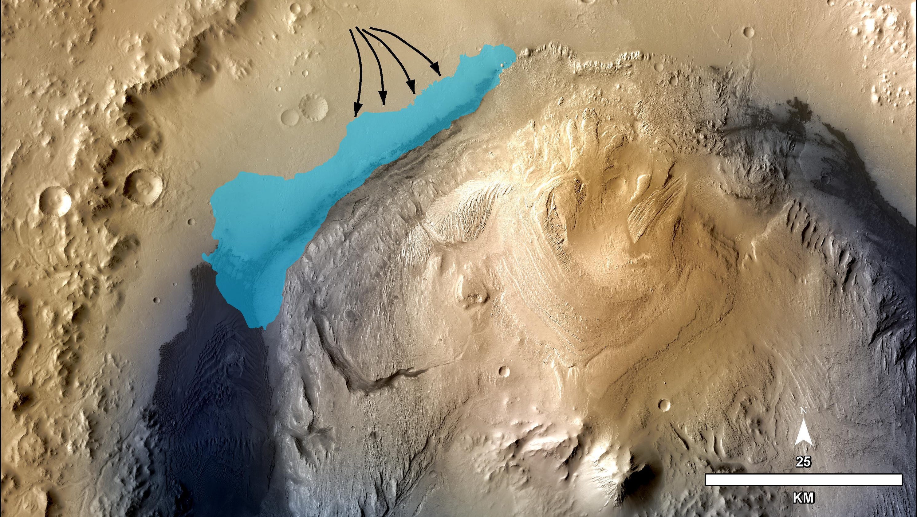 Mars crater may have supported microbial life forms