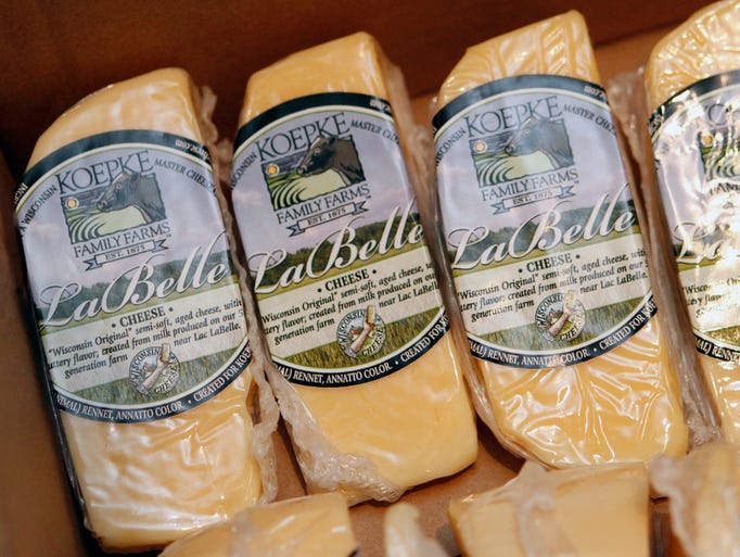 Wedges of LaBelle cheese are ready for purchase. LaBelle