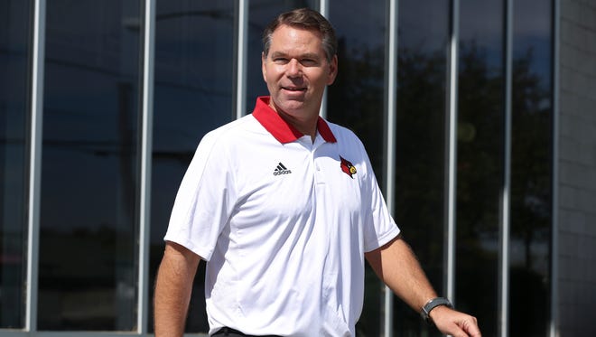 University of Louisville Acting Athletic Director Vince Tyra left the Yum Center on campus after meeting briefly with the lacrosse team.  Earlier in the day, the university announced that assistant coaches Kenny Johnson and Jordan Fair were placed on administrative leave.Oct. 6, 2017