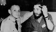 Cuban rebel leader Fidel Castro and his son, Fidelito,