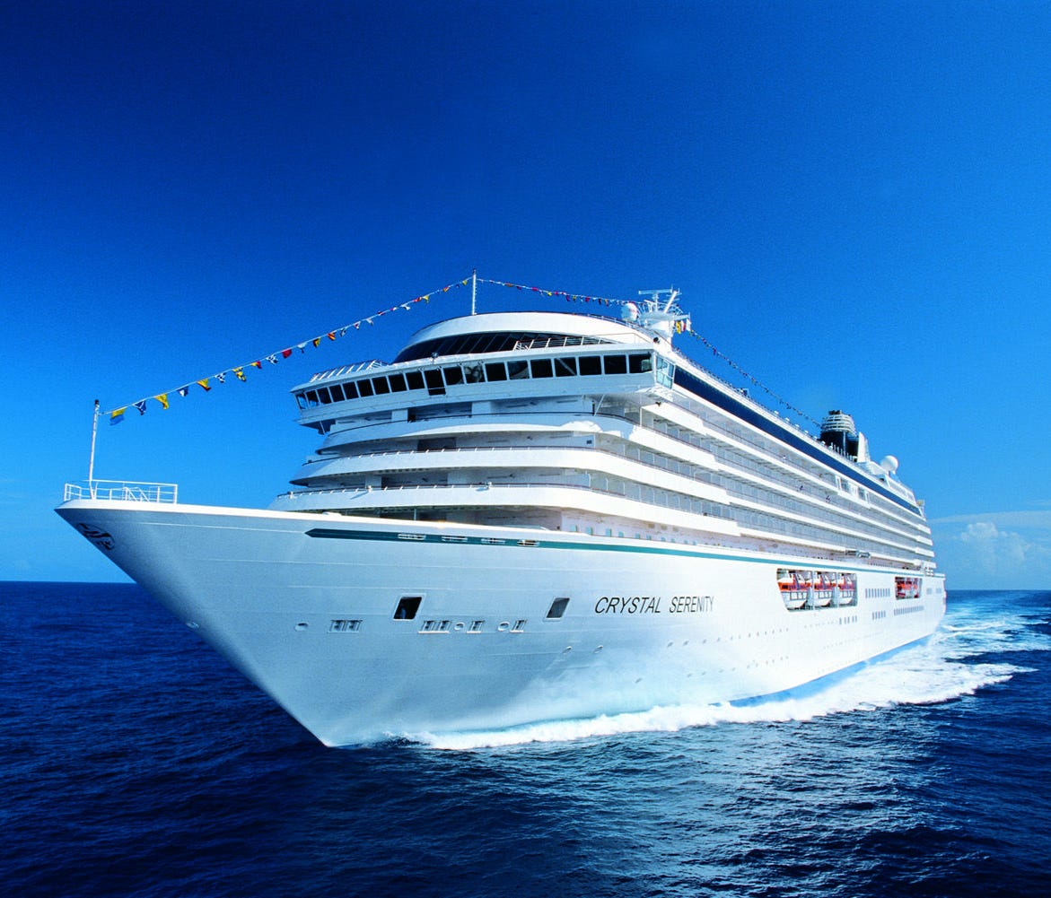 Unveiled in 2003, the 1,070-passenger Crystal Serenity is among the most luxurious ships at sea.