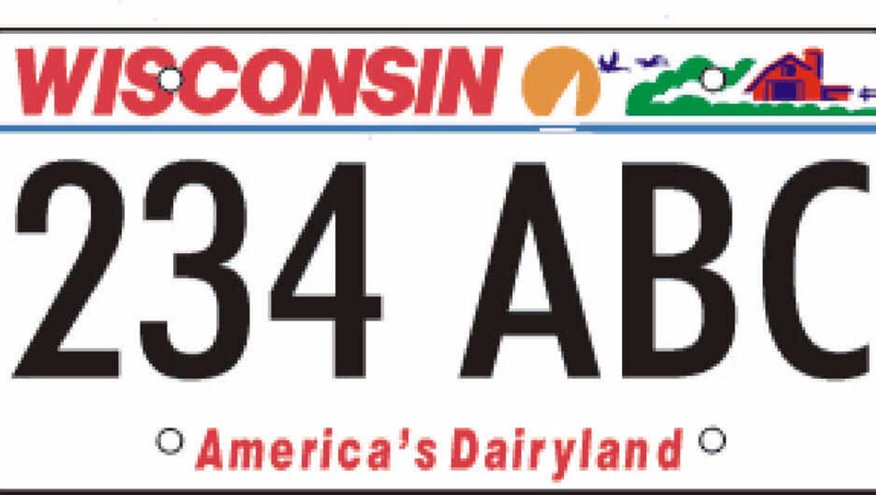 Where is the Wisconsin license plate logo going?
