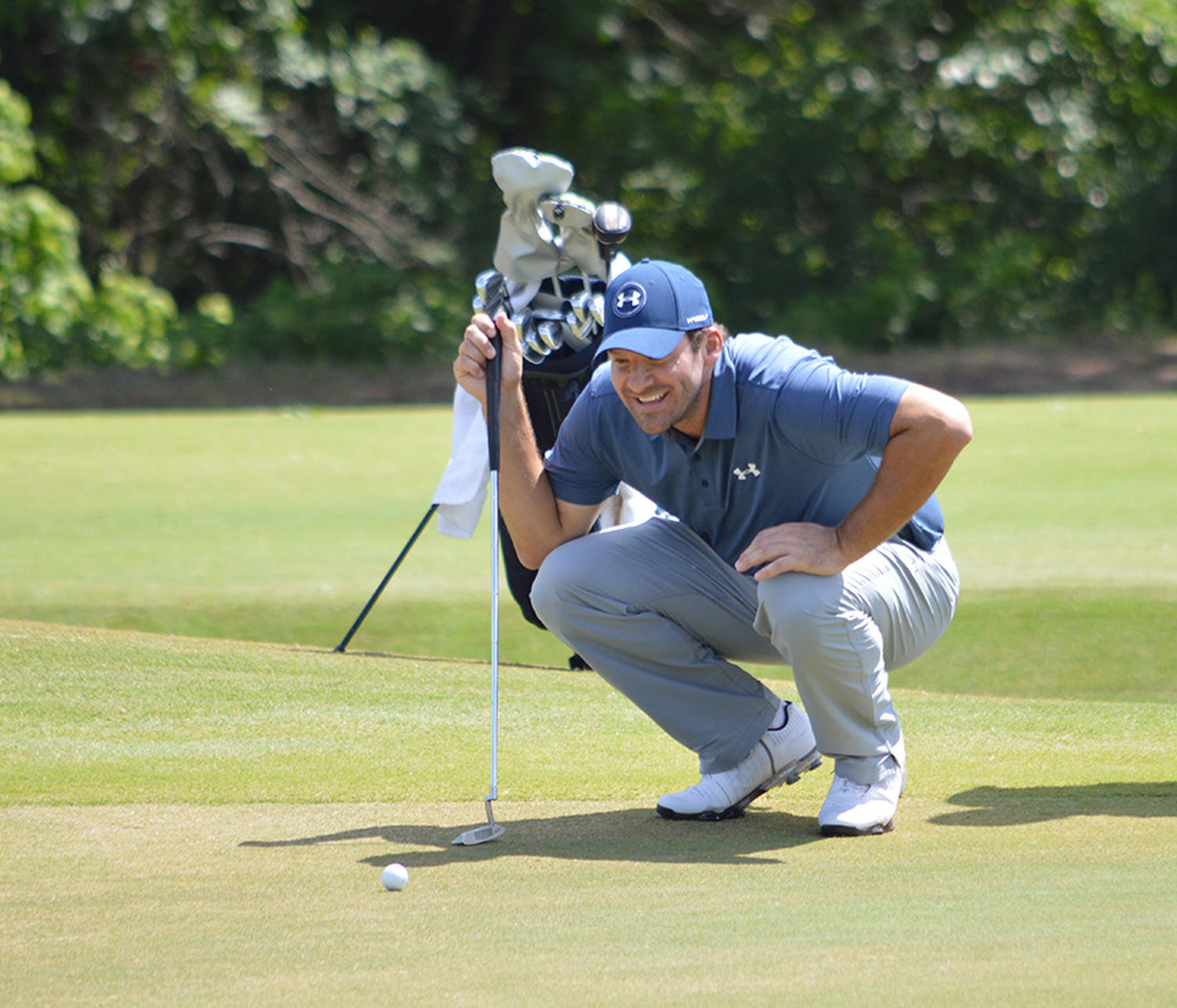 Former Dallas Cowboys quarterback Tony Romo during a qualifying round for the U.S. Open at Split Rail Links & Golf Club in Aledo, Texas, Monday May 8, 2017. [Via MerlinFTP Drop]