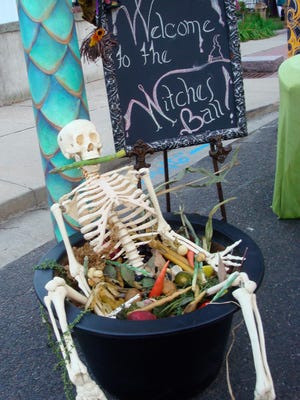 Sign welcomes visitors to the annual Witches Ball in Mount Holly.