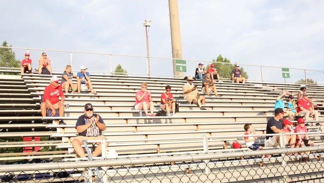 The bleachers at Pfitzner Stadium are one of many outdated features at the ballpark.