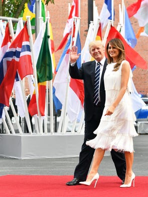 Melania joined her husband on the red carpet for a