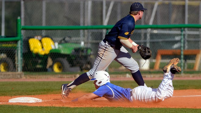 West Florida's Trevor Payne slides safely into third during an undated home game against Mississippi College at Jim Spooner Field.