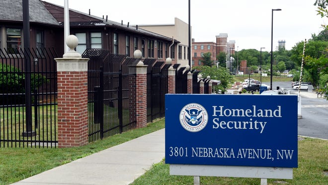 In this June 5, 2015 file photo, a view of the Homeland Security Department headquarters in Washington. The U.S. government has mistakenly granted citizenship to at least 858 immigrants who had pending deportation orders from countries of concern to national security or with high rates of immigration fraud, according to an internal Homeland Security audit released Monday, Sept. 19, 2016.