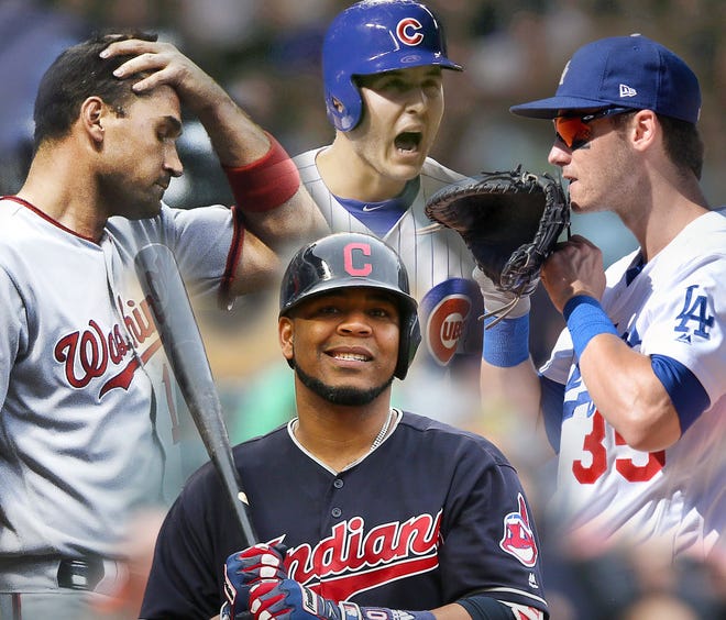 The Nationals, Indians and Dodgers have historic burdens to overcome, while the Chicago Cubs are coming off a championship season.