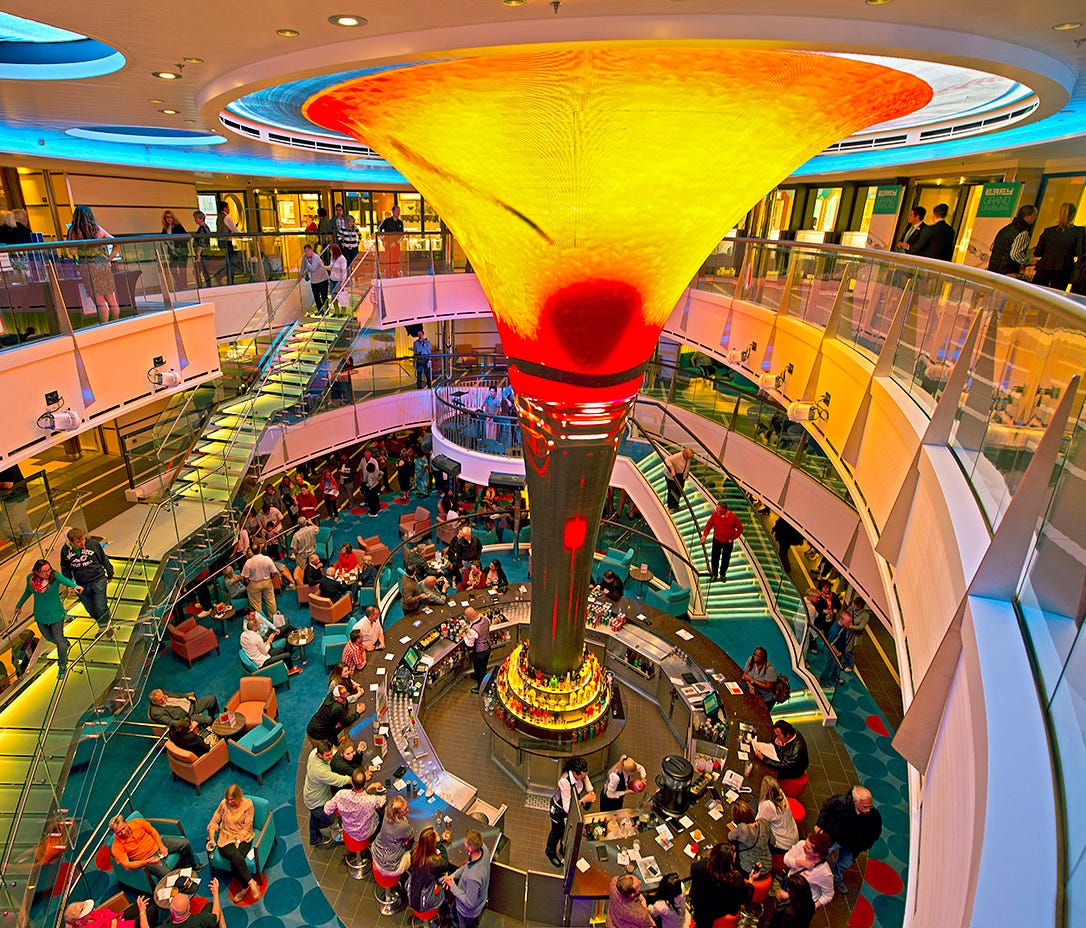 The hub of Carnival Horizon's interior public areas will be an atrium like the one shown here on Carnival Vista.