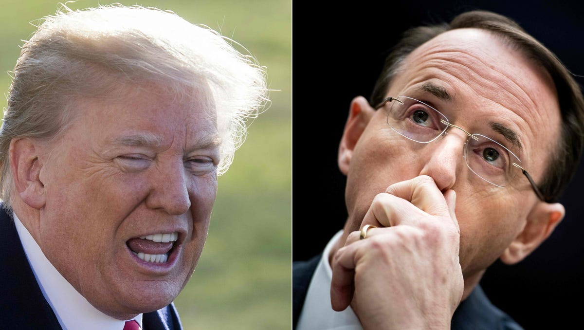 President Trump and Deputy Attorney General Rod Rosenstein.