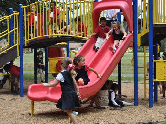 Kindergartners at Cherokee Elementary School during