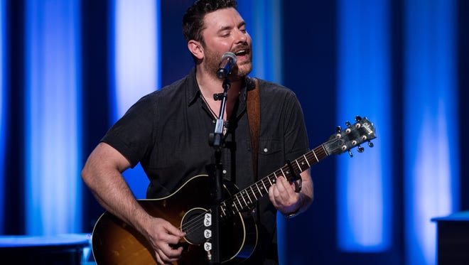 Chris Young performs at The Grand Ole Opry House in Nashville, Tenn., Tuesday, Aug. 29, 2017.