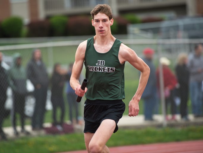 James Buchanan's Alex Giffin competes in the boys 4x8