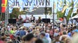 A crowd fills Oregon Avenue during the first day of