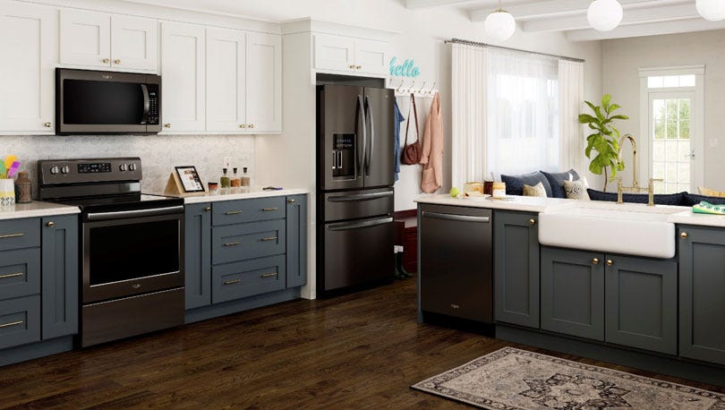 A Kitchen Trend Designers Love And, Kitchen Cabinets That Match Black Stainless Steel Appliances