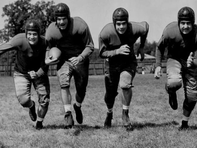 Nile Kinnick, second from the left, at a college all-stars