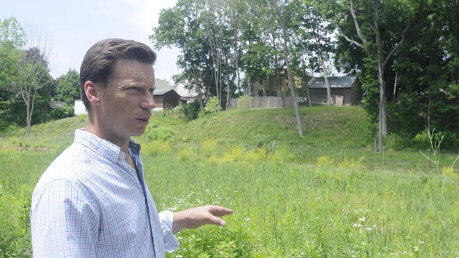 Matt Alexander, mayor of the Village of Wappingers Falls, goes over the Wappingers Falls Ecological Stormwater System located off of East Main Street.Poughkeepsie Journal
