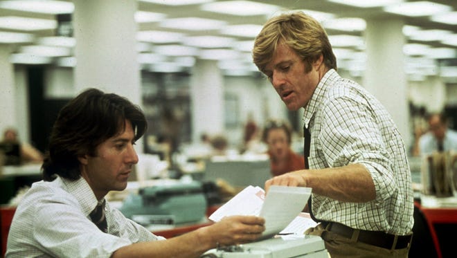 Dustin Hoffman (left) and Robert Redford played Washington Post reporters Carl Bernstein and Bob Woodward, respectively, in "All the President's Men."