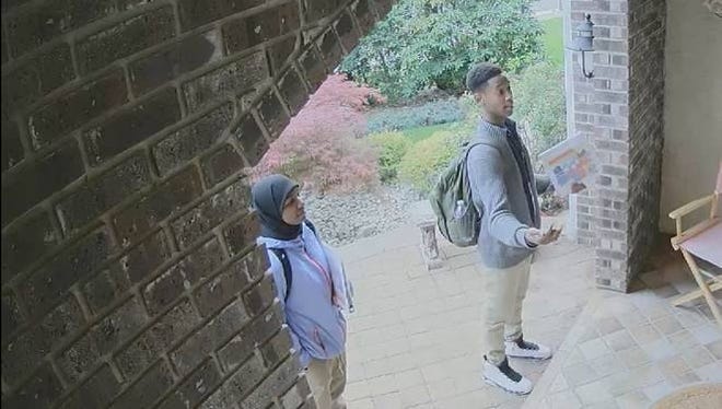 Two teens are seeing attempting to sell door-to-door to a resident in Voorhees.