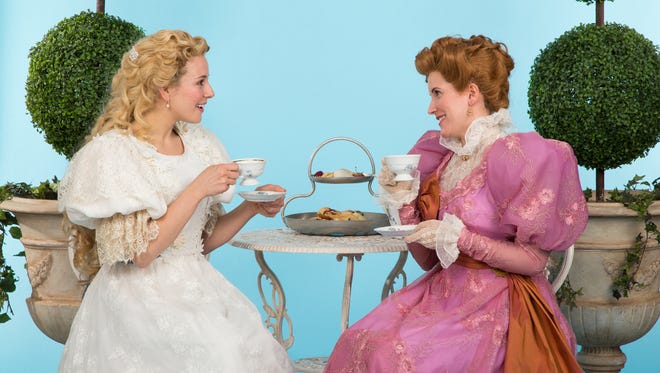 Alanna J. Smith and Lauren Sowa in Oscar Wilde’s The Importance of Being Earnest at Walnut Street Theatre.