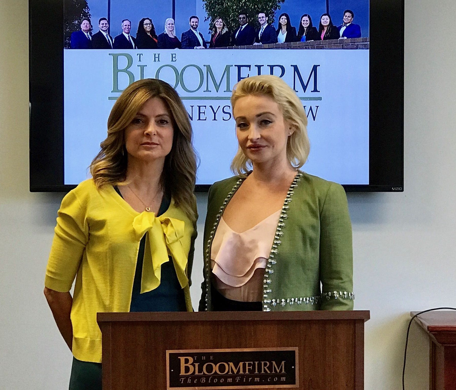 Attorney Lisa Bloom, left, and Erica Holland, who is suing Uber after a June 9 ride in which she was verbally and physically assaulted by her driver.